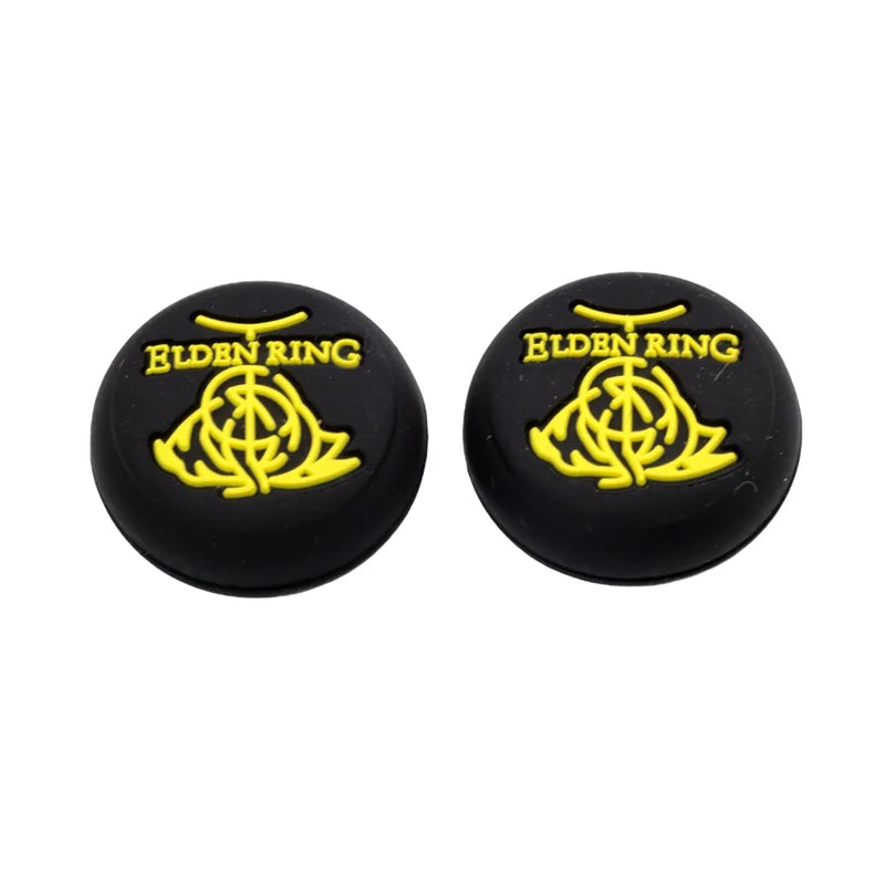 Two black buttons with yellow 'Elden Ring' logo on a white background