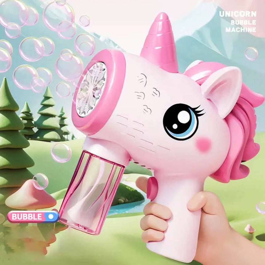 Electronic Unicorn Bubble Gun – Fun Outdoor Toy for Kids