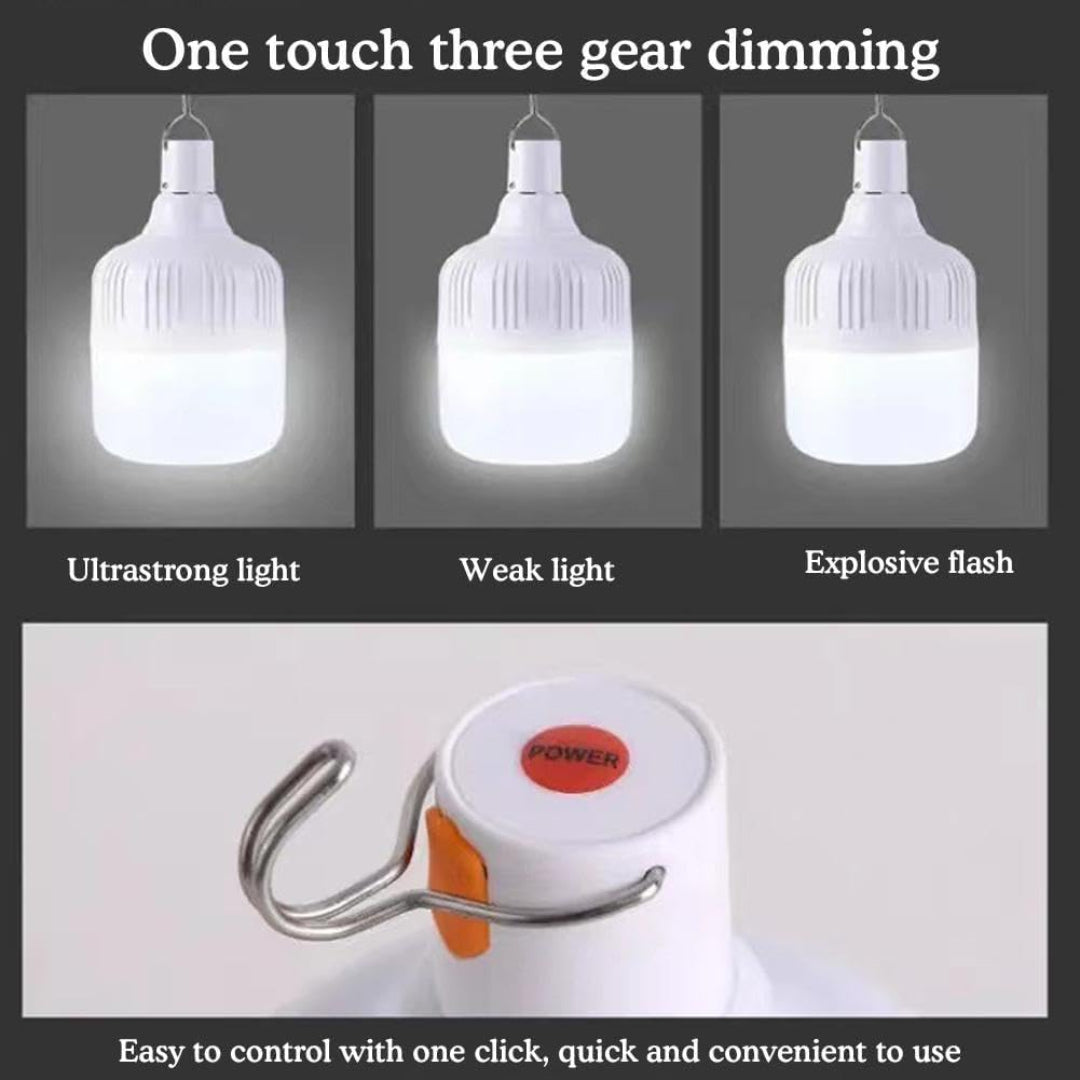 Rechargeable LED bulb with hanging hook