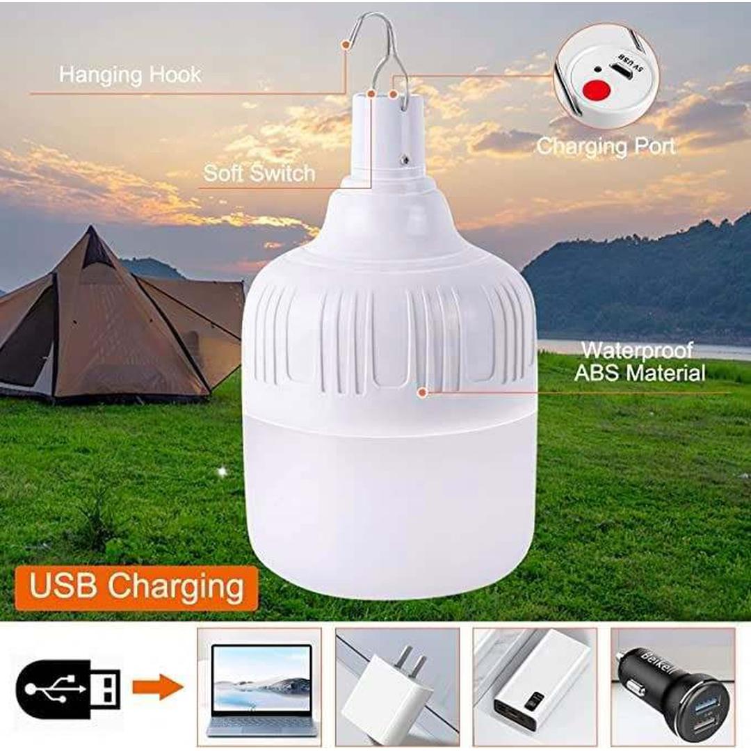 Portable usb rechargeable LED bulb for outdoor use