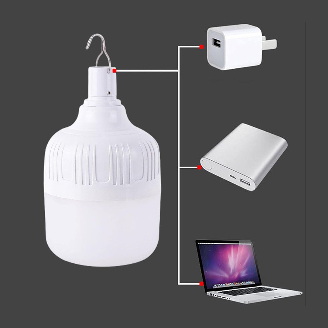 Small rechargeable LED bulb with hook