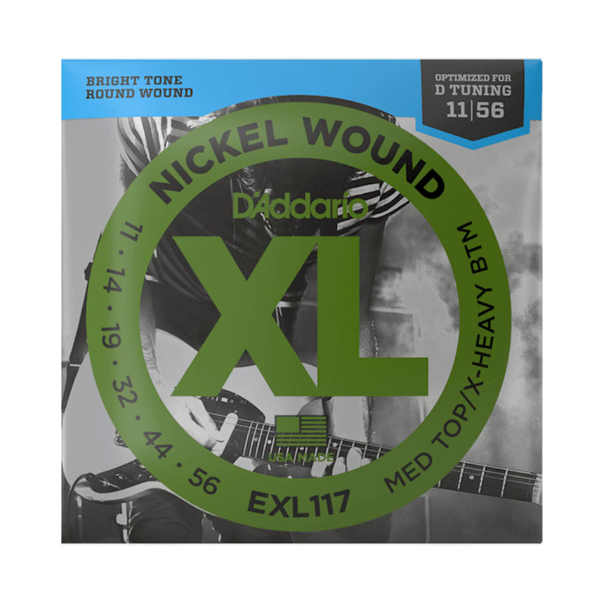 D’Addario EXL117 11-56 Medium Top Electric Guitar Strings