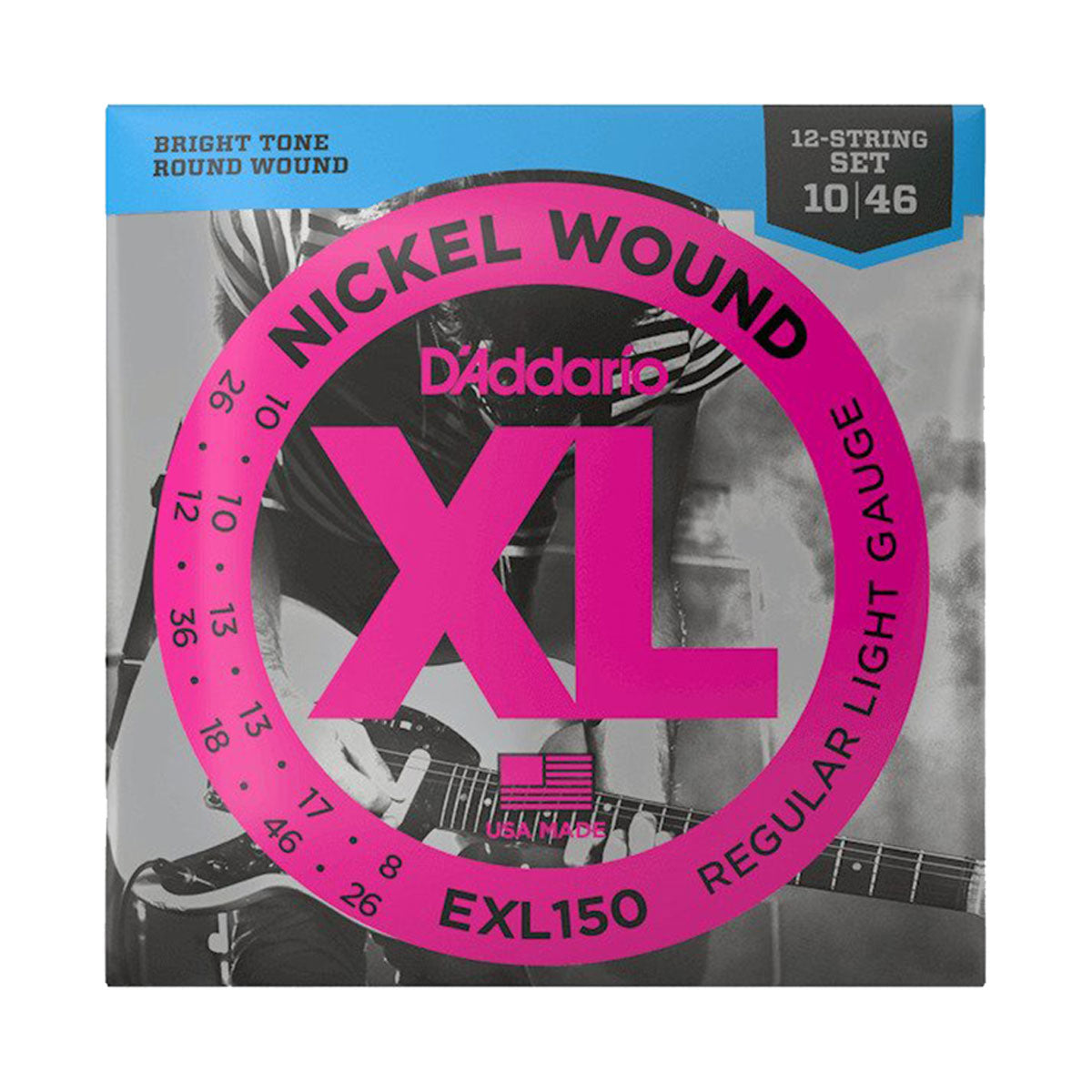 D’Addario EXL150 10-46 Regular Light 12-String Guitar Strings