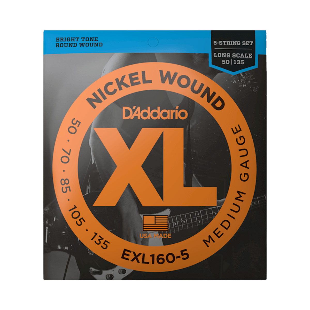 D’Addario EXL160-5 5-String Bass Strings 50-135
