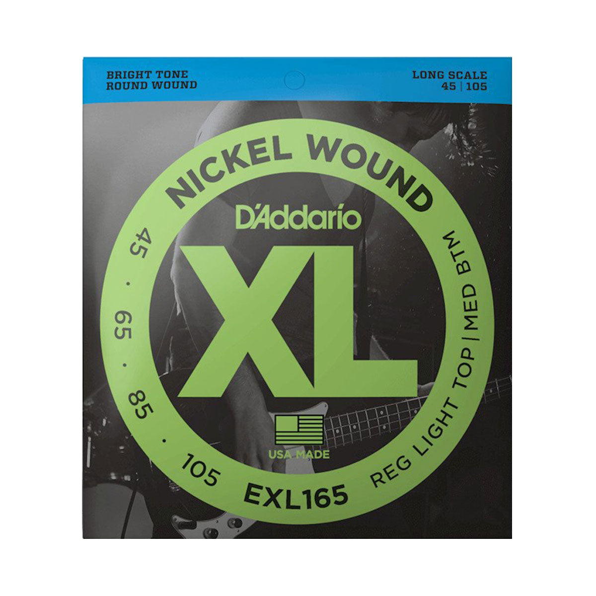 D’Addario EXL165 Regular Light Top/Medium Bottom Long Scale Bass Guitar Strings
