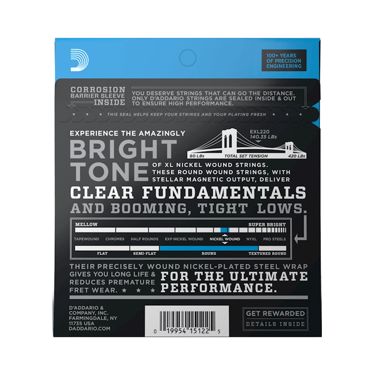 D’Addario EXL220 Super Light Long Scale Bass Strings