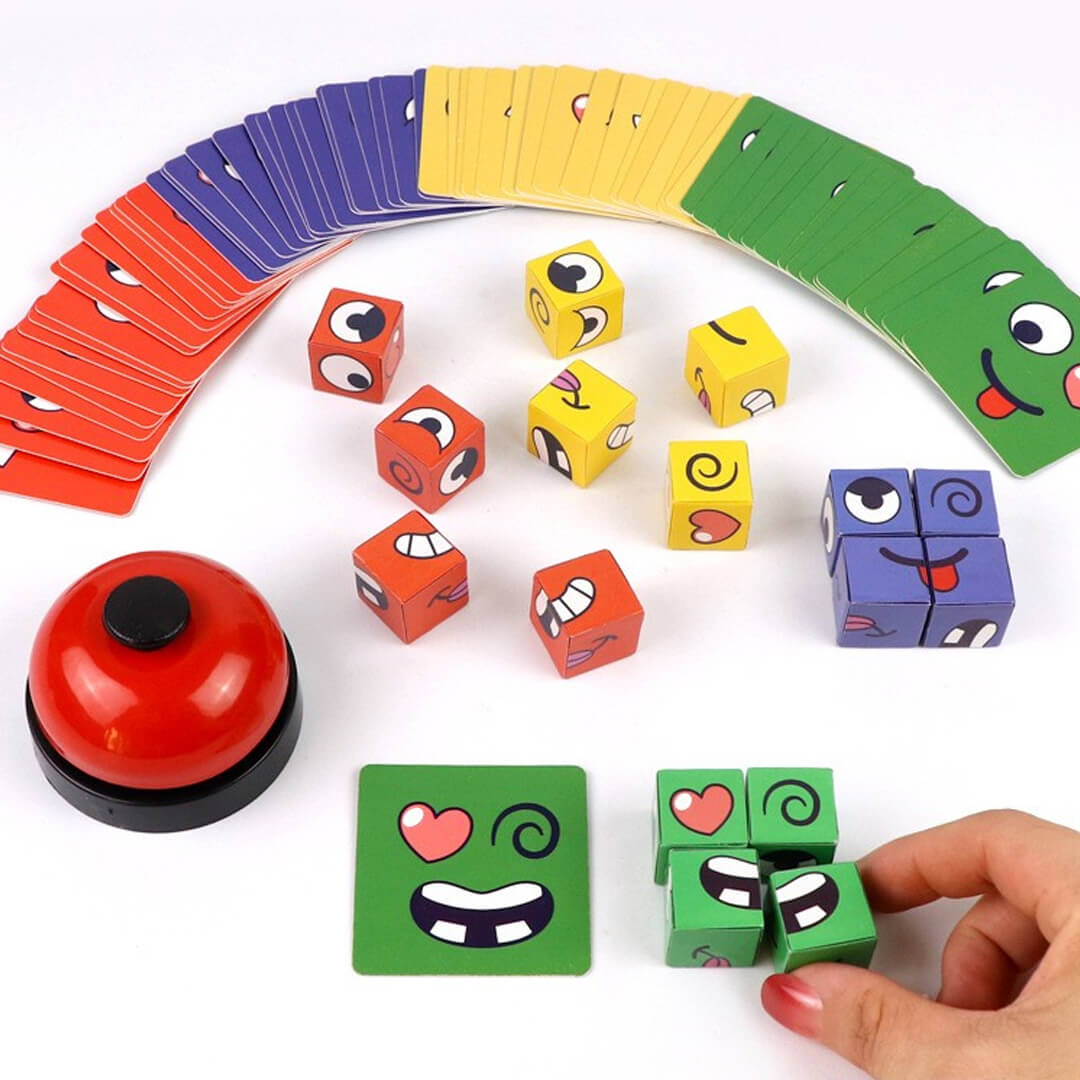 Face expression cube puzzle toy for children
