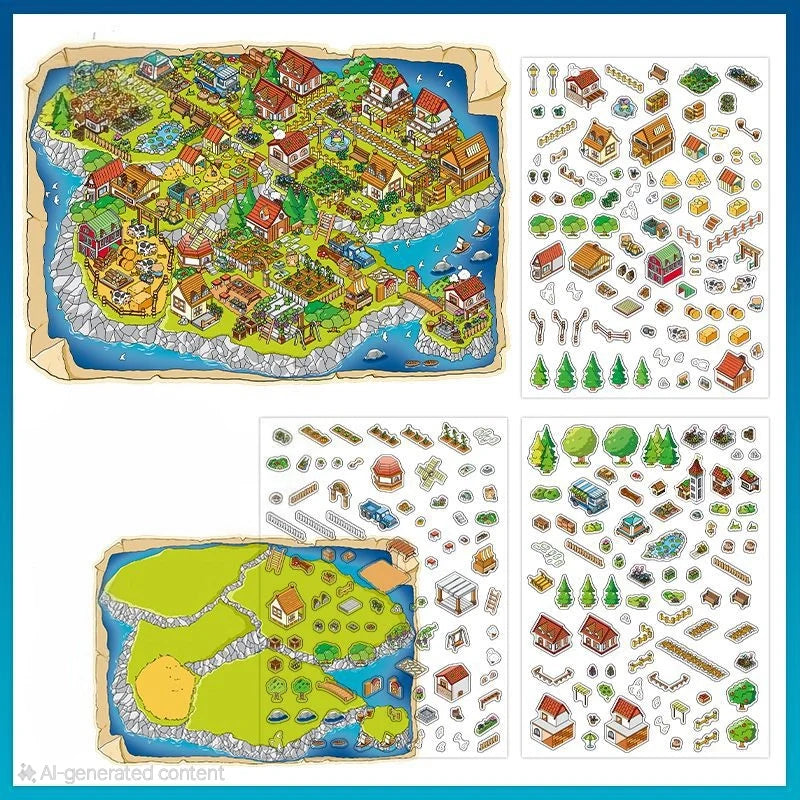 Farm Village PET DIY STICKER SET