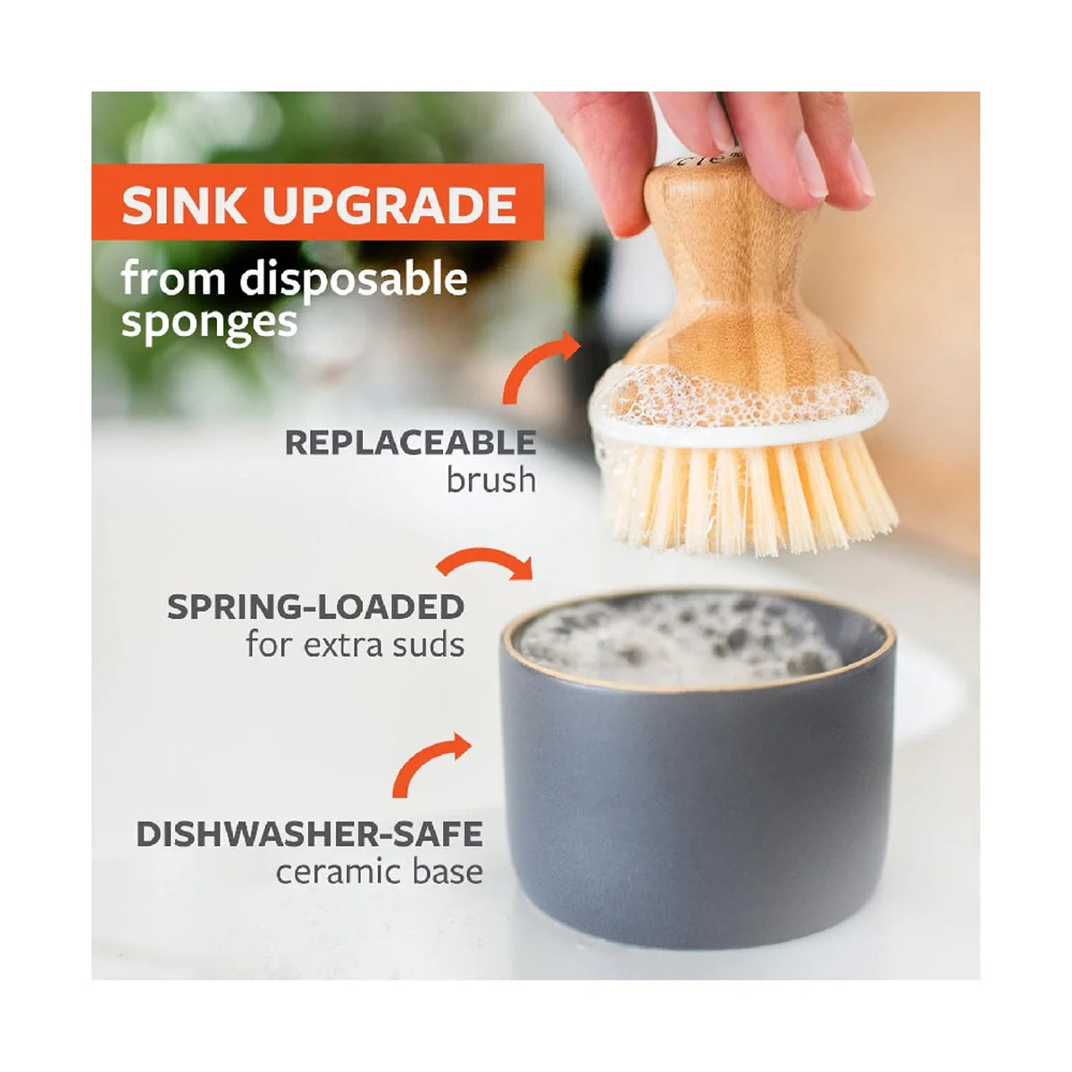 Soap Dispenser & Dish Brush Set Cleaning Brush Soap Dispenser & Dish Brush Set Soap Dispenser & Dish Brush Set Full Circle
