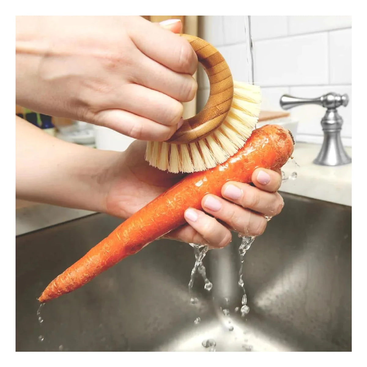 The Ring Bamboo Vegetable & Fruit Cleaning Brush Kitchen Tools & Utensils The Ring Bamboo Vegetable & Fruit Cleaning Brush The Ring Bamboo Vegetable & Fruit Cleaning Brush Full Circle