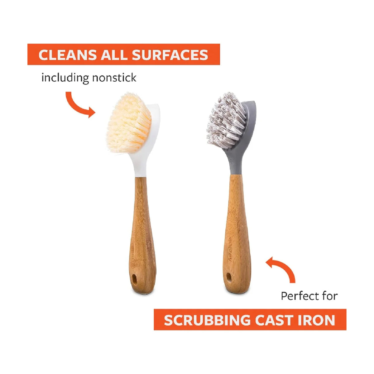 Be Tenacious Bamboo Dish Brush Set - 2 Pack Cast Iron Be Tenacious Bamboo Dish Brush Set - 2 Pack Be Tenacious Bamboo Dish Brush Set - 2 Pack Full Circle