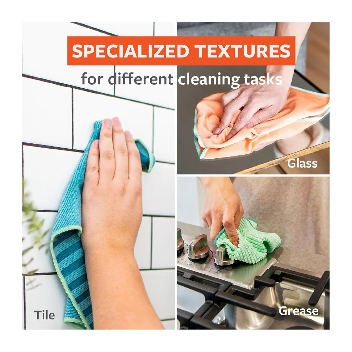 Functional Recycled Microfiber Cloths - Set of 5 Kitchen Towels Functional Recycled Microfiber Cloths - Set of 5 Functional Recycled Microfiber Cloths - Set of 5 Full Circle