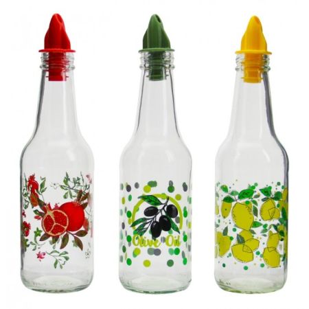 Glass Oil Bottle 3 Pcs 250 mL