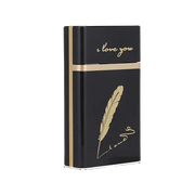 Feather Design Rechargeable Cigarette Case with Lighter - USB Rechargeable Electronic Windproof Flameless Cigarette Lighter