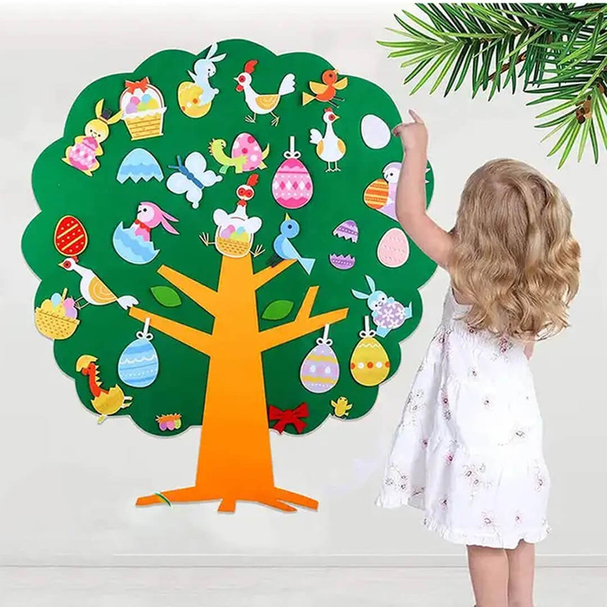 Felt Easter tree craft kit with 31 felt ornaments