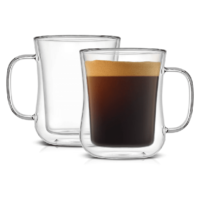 Curved Double Wall Glass Mug 350 ml  - 1 Piece Outlet Curved Double Wall Glass Mug 350 ml  - 1 Piece Curved Double Wall Glass Mug 350 ml  - 1 Piece Generic