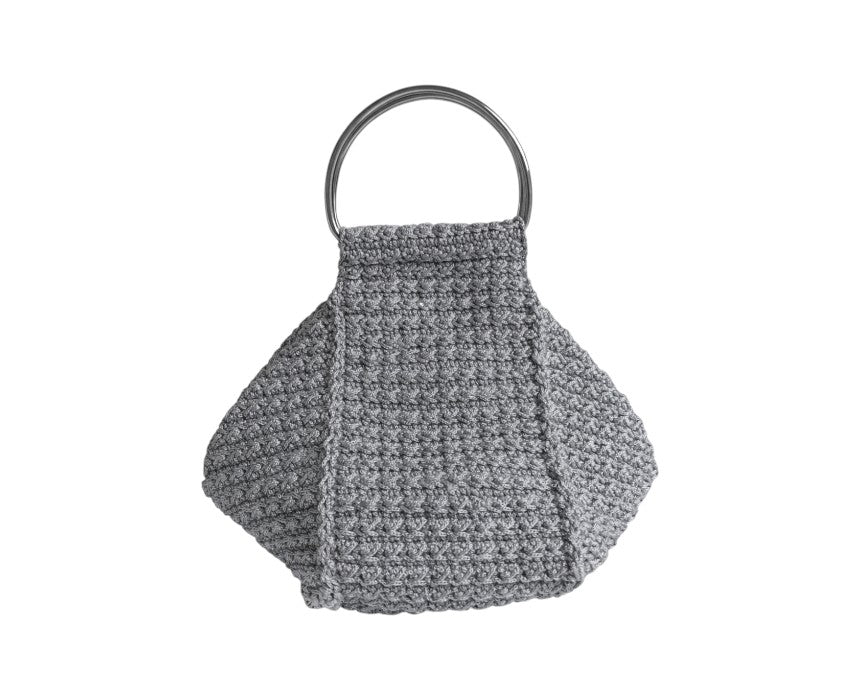 Grey Artisan Crochet Handbag