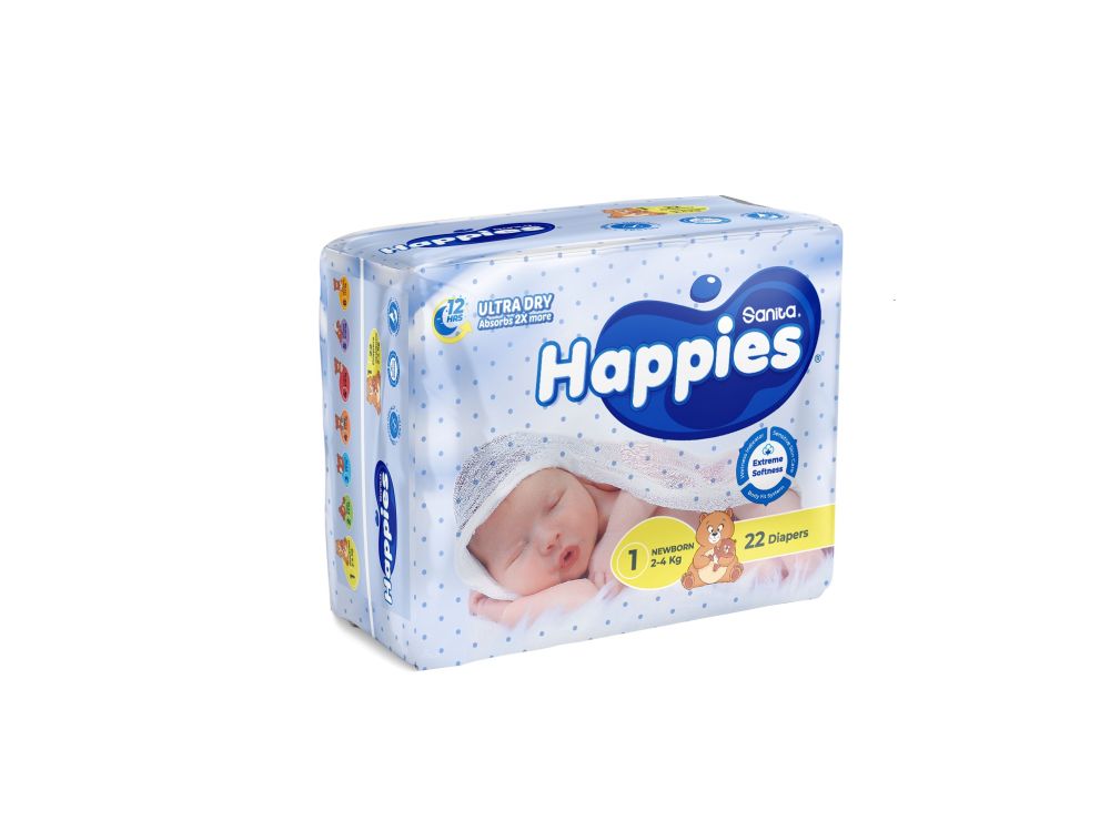 Happies Diapers 2-4 kg 22 Pieces