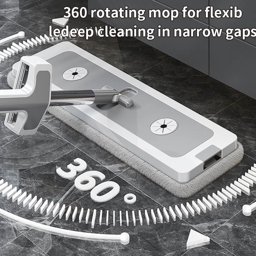 360 rotating mop for flexibility and deep cleaning in narrow gaps.
