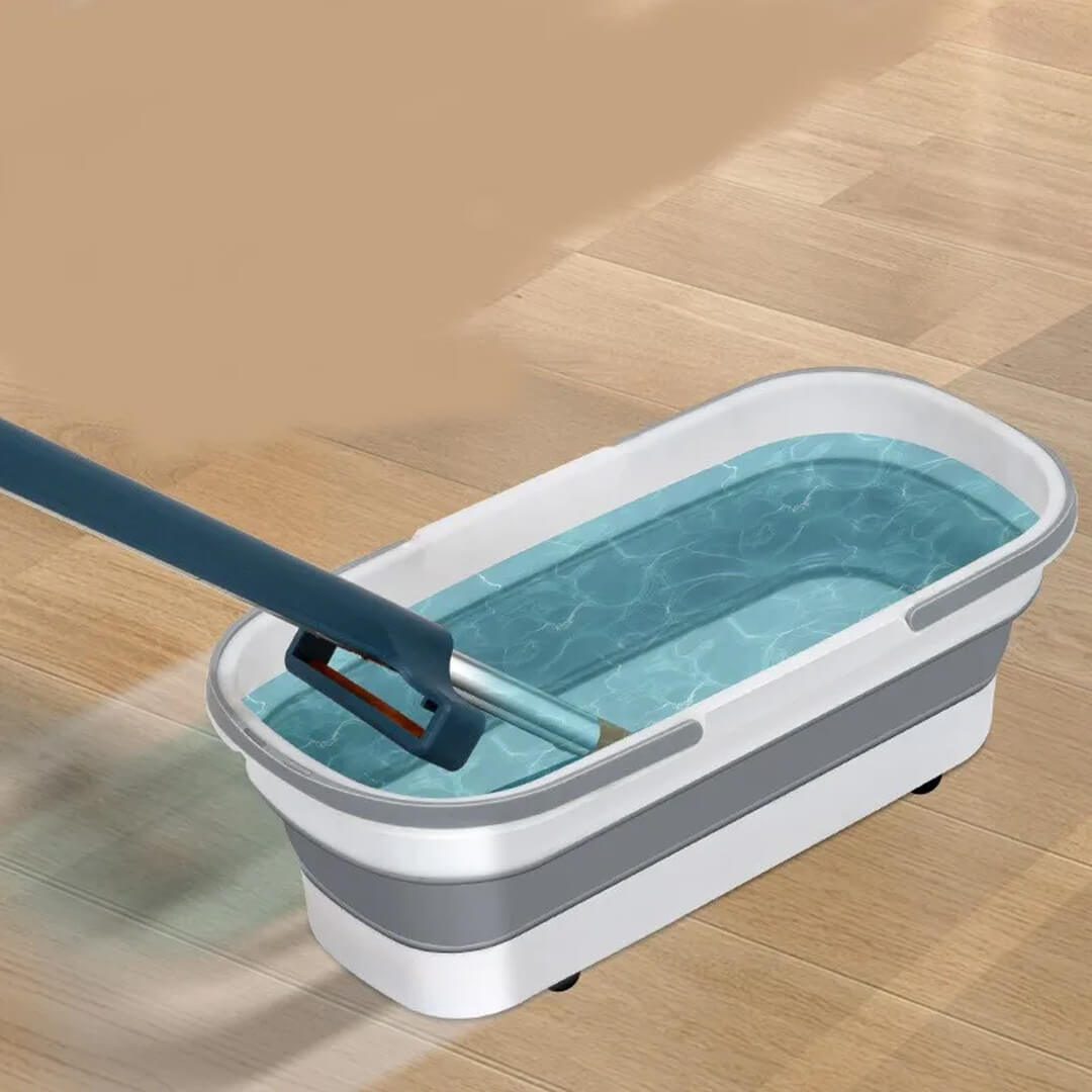 Compact floor mop and bucket set for home cleaning