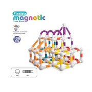 Flexible magnetic tube building blocks 138-piece kids' construction set