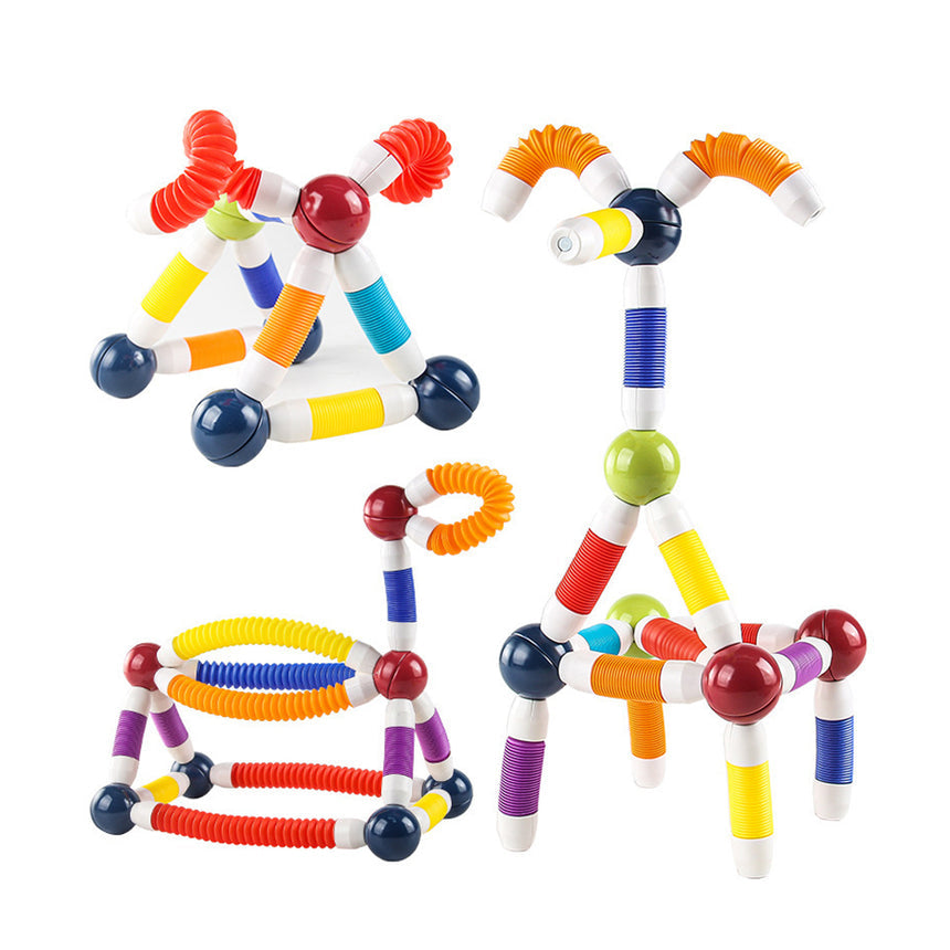 Flexible expandable magnetic building toy for boys and girls