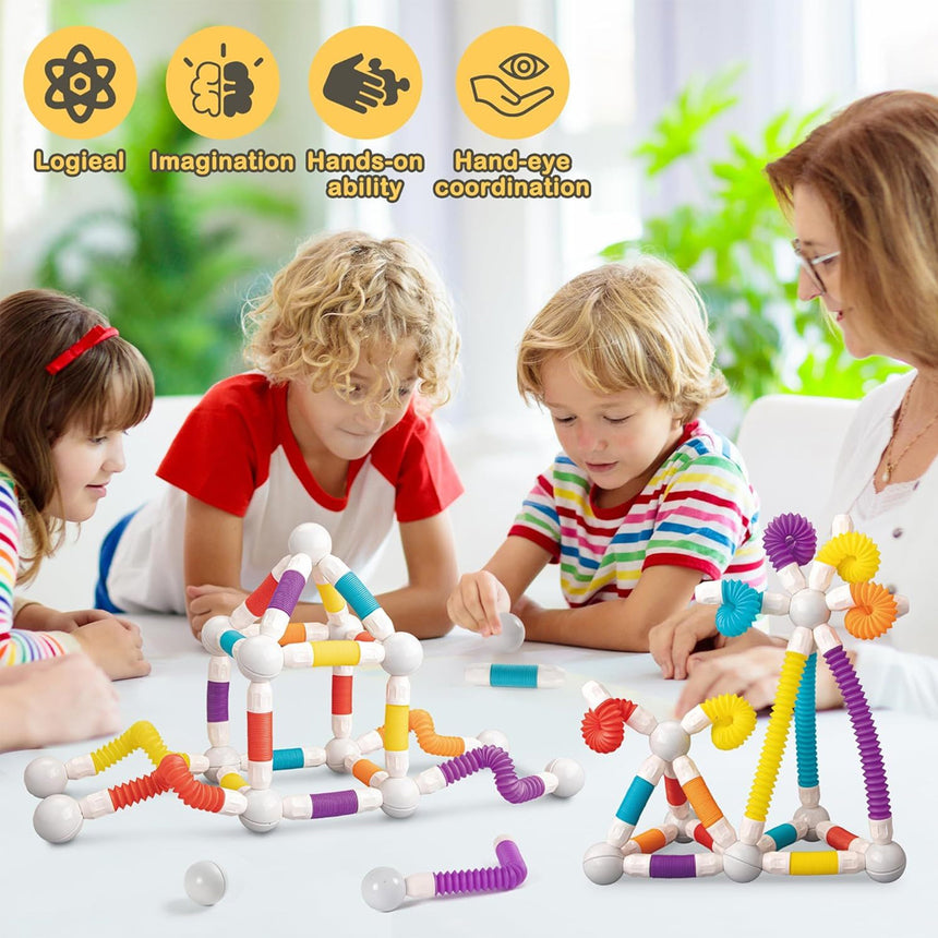 Expandable magnetic building blocks STEM toy for kids