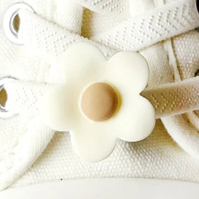 White Flower Shoelace Charm