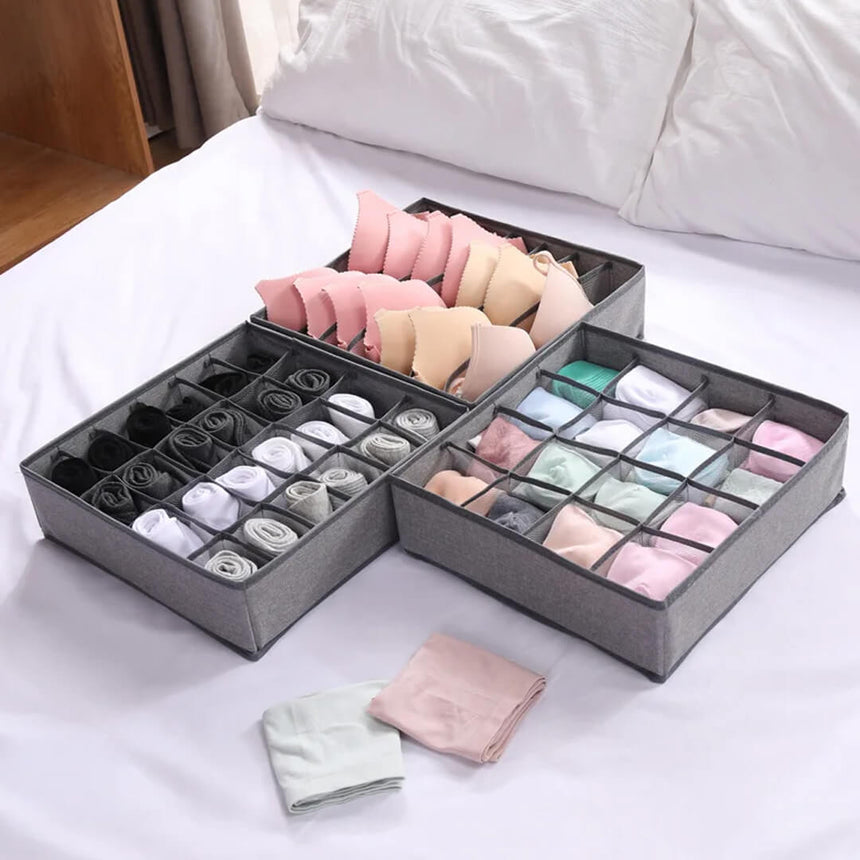 Fabric storage boxes: 7-grid, 16-grid, and 24-grid