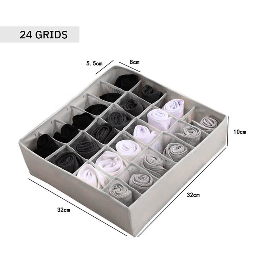 Fabric organizers with 24 grids, dimensions