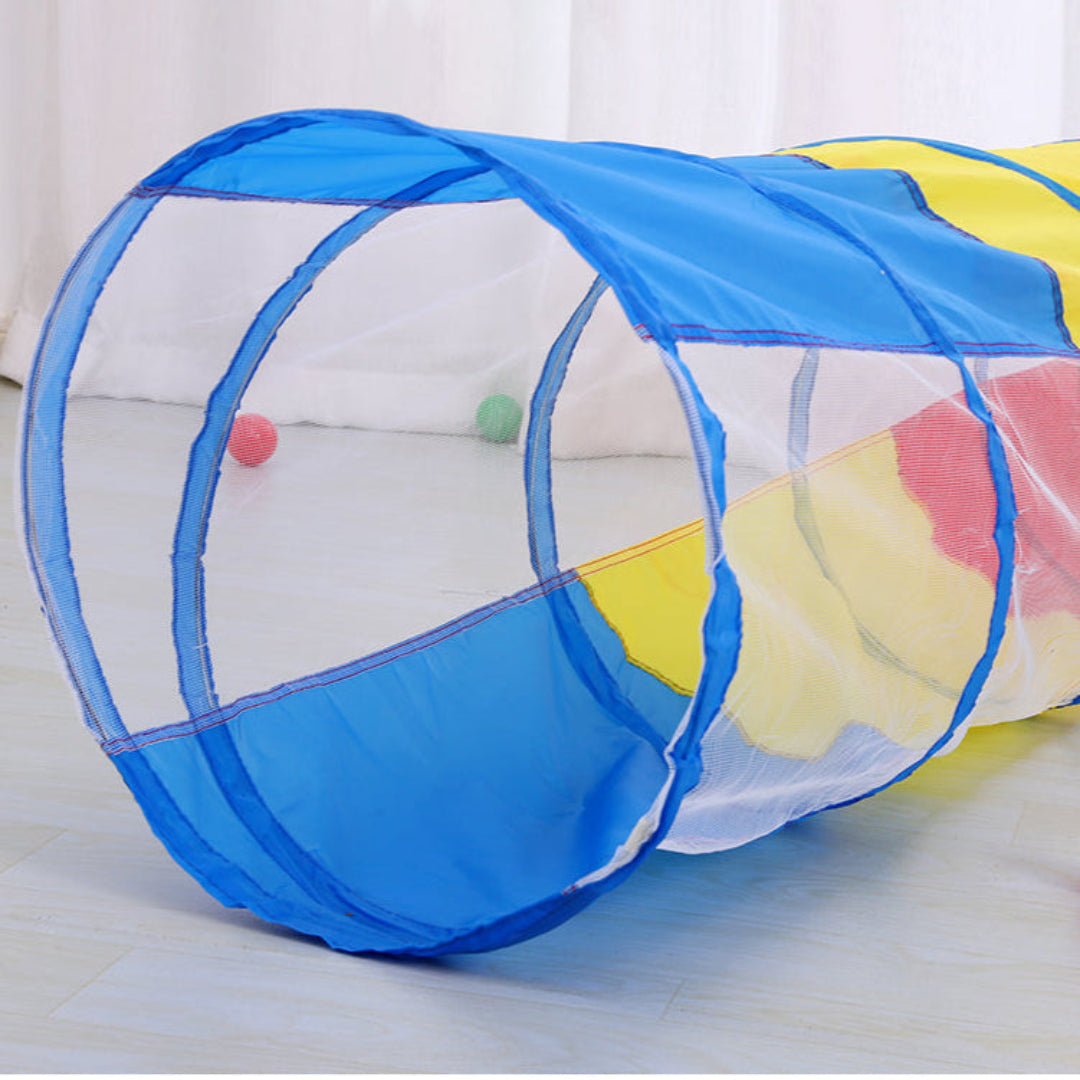 Pop-Up Portable Kids Tunnel with See-Through Mesh Sides