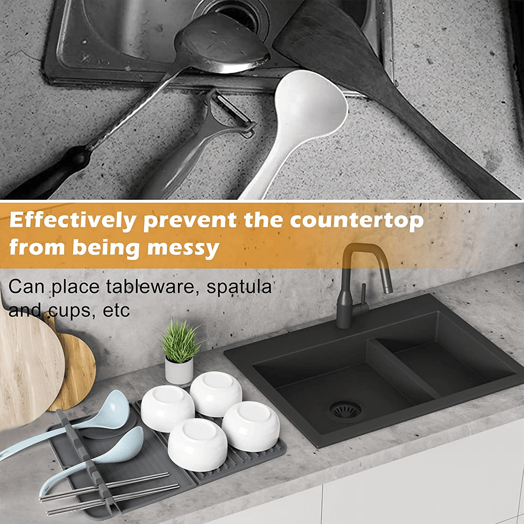 Foldable Silicone Spoon Rest & Dish Drying Mat
