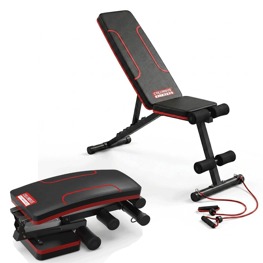 Foldable Adjustable Bench with 20 kg Chrome Set