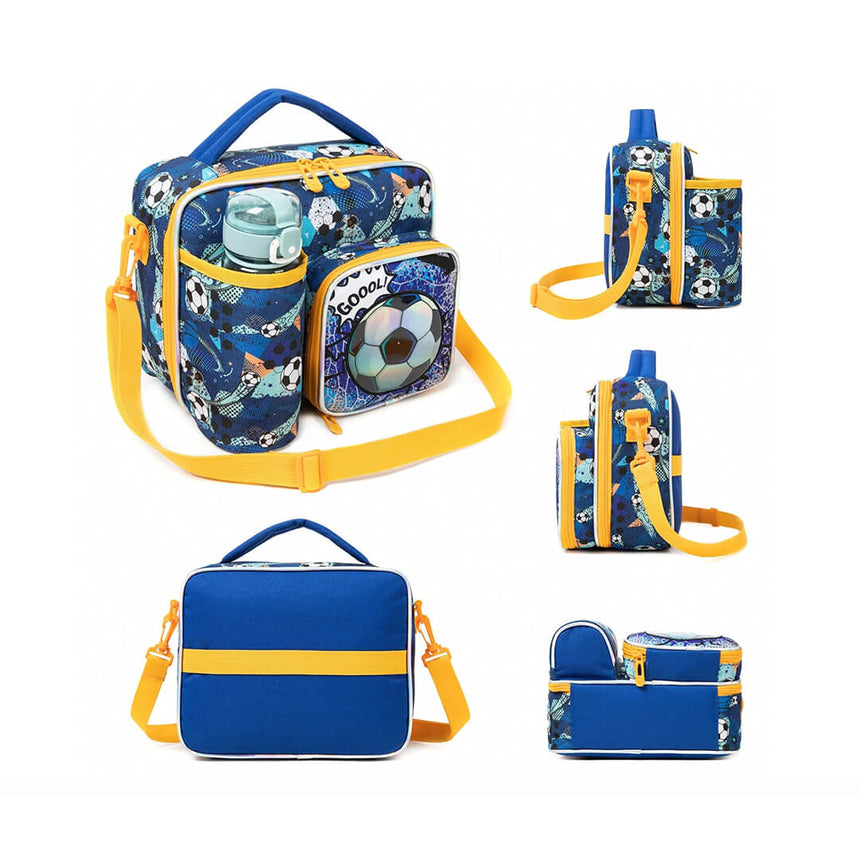 Durable boys lunch bag with strong zippers and handle