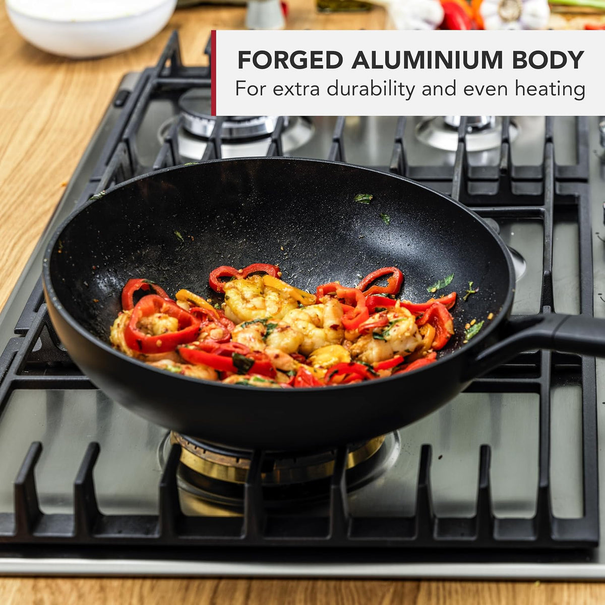 Black Forged Wok Pan 28cm Wok Pan Black Forged Wok Pan 28cm Black Forged Wok Pan 28cm KitchenAid