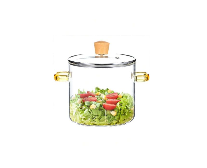 Clear Borosilicate Glass Long Pot 3 L