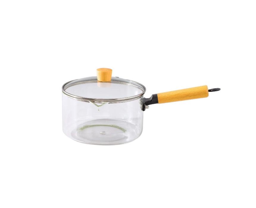 Clear Borosilicate Glass Pot With Handle