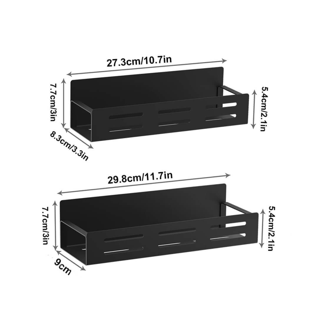 Black Fridge magnetic organizer rack set for spices, dimensions