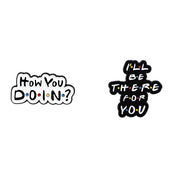 Two text-based graphics on a white background, featuring casual and comforting phrases.