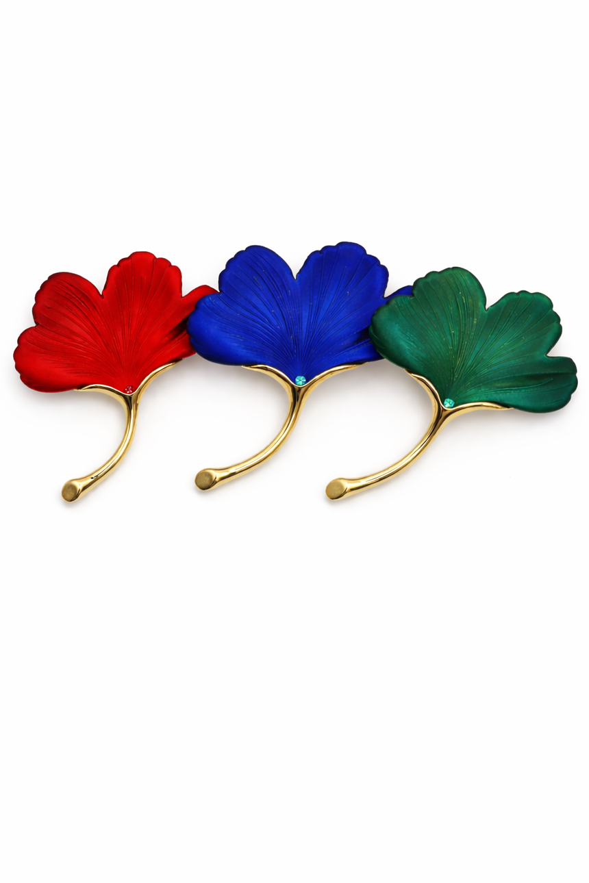Frosted Ginkgo Leaf Brooch Collection Petit Détail Lebanon