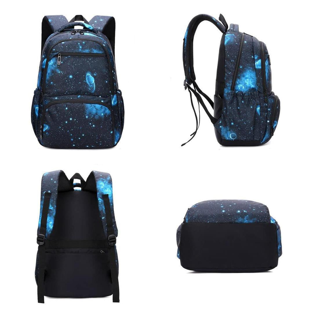 Night sky backpack set, side, front & back angle