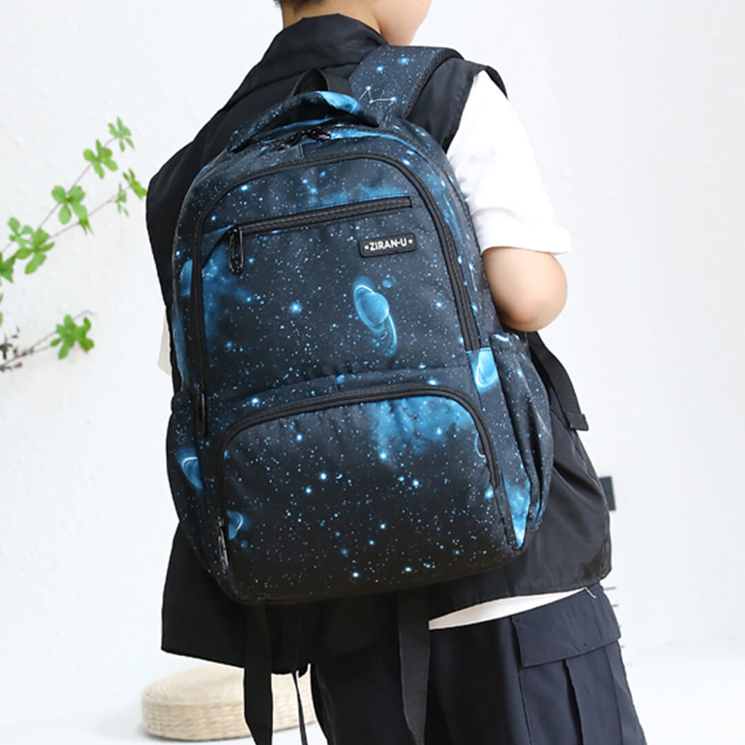 Night sky backpack with lunch bag and pencil pouch for school