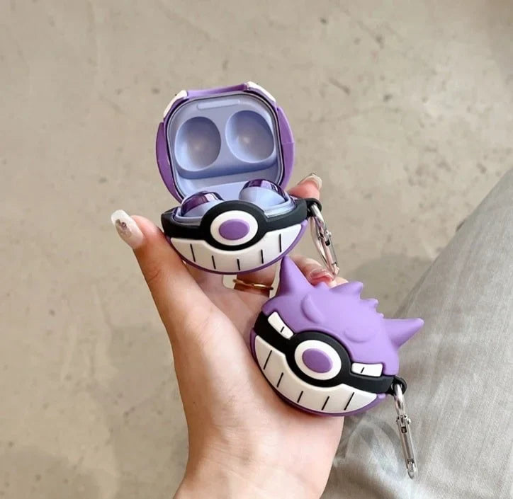 Gengar Pokemon Pokeball Cover for Galaxy Buds Live and Galaxy Buds 2 and Galaxy Buds 2 Pro and Galaxy Buds FE and Galaxy Buds Pro