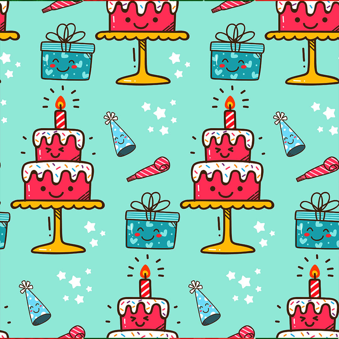 Colorful gift wrap for birthday presents and Christmas