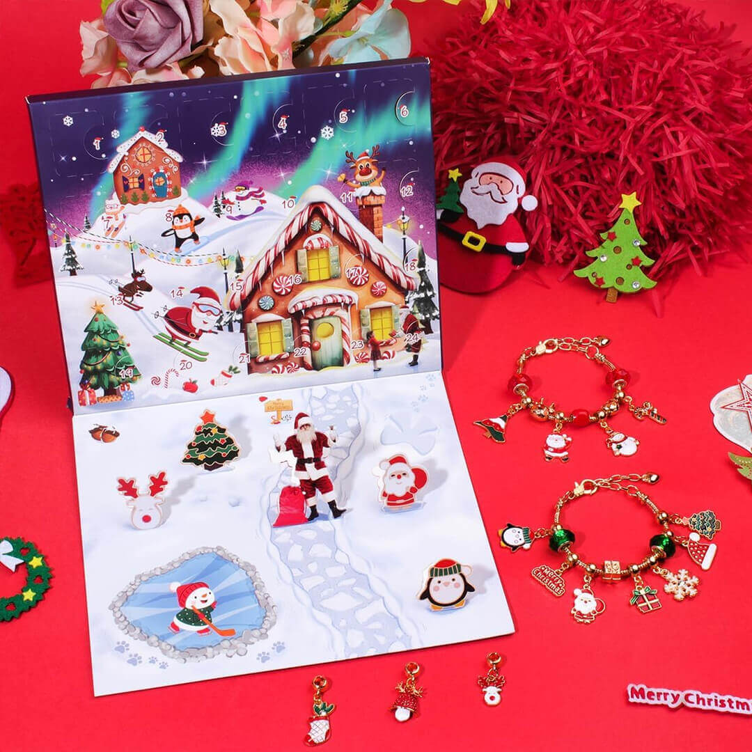 Advent calendar with 22 beads and 2 bracelets for girls