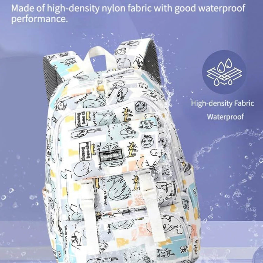 Teen water-resistant school backpack with padded back and shoulder straps