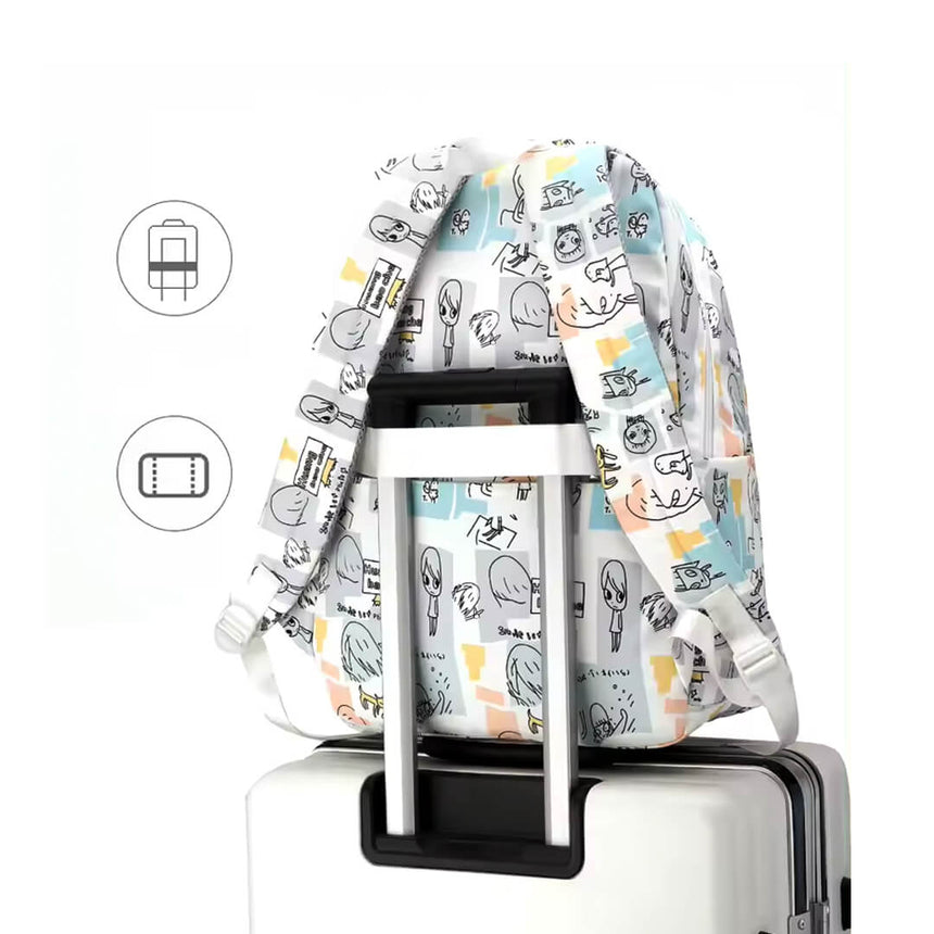 Girls colorful doodle backpack for middle and high school