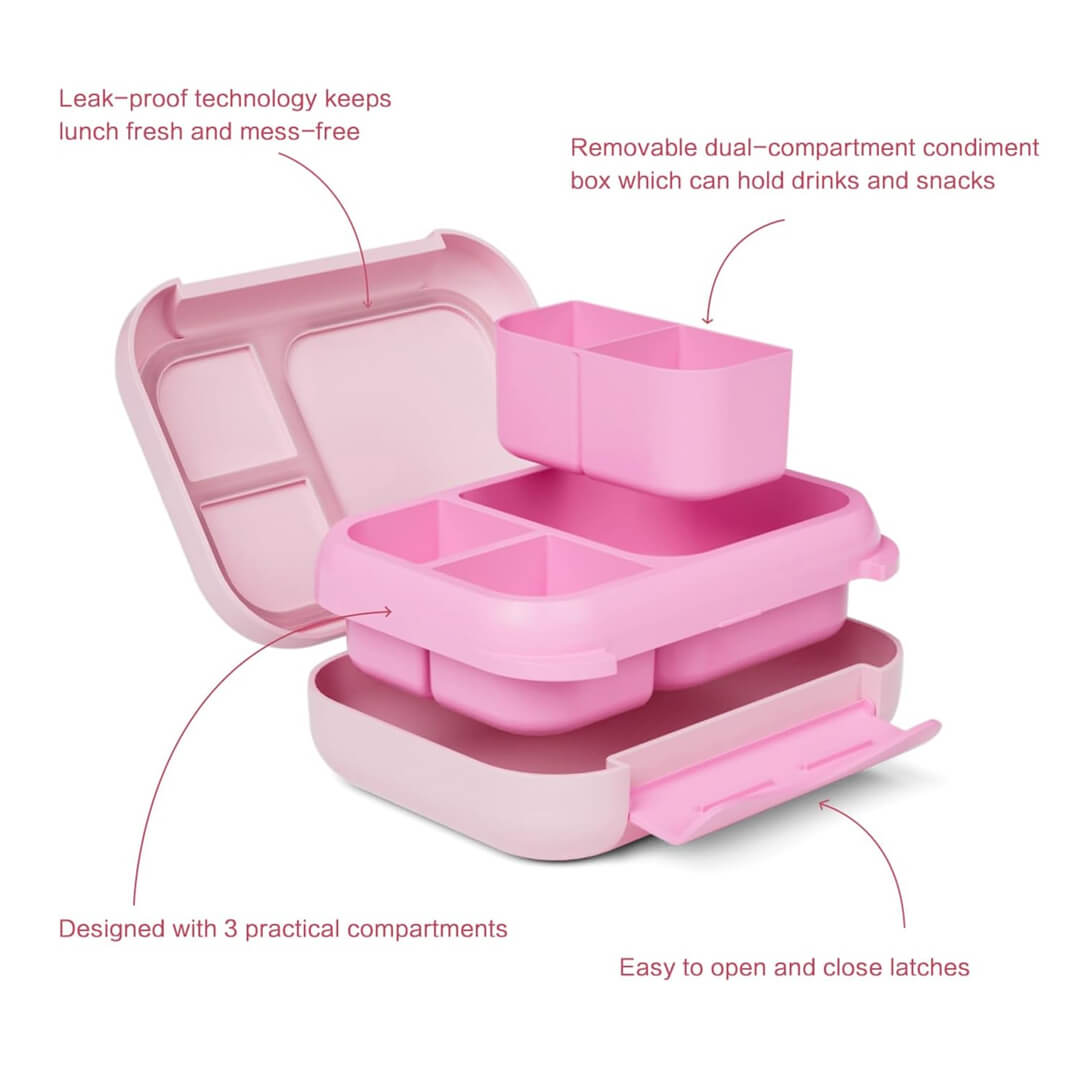 Unicorn school lunch box with removable dual compartment