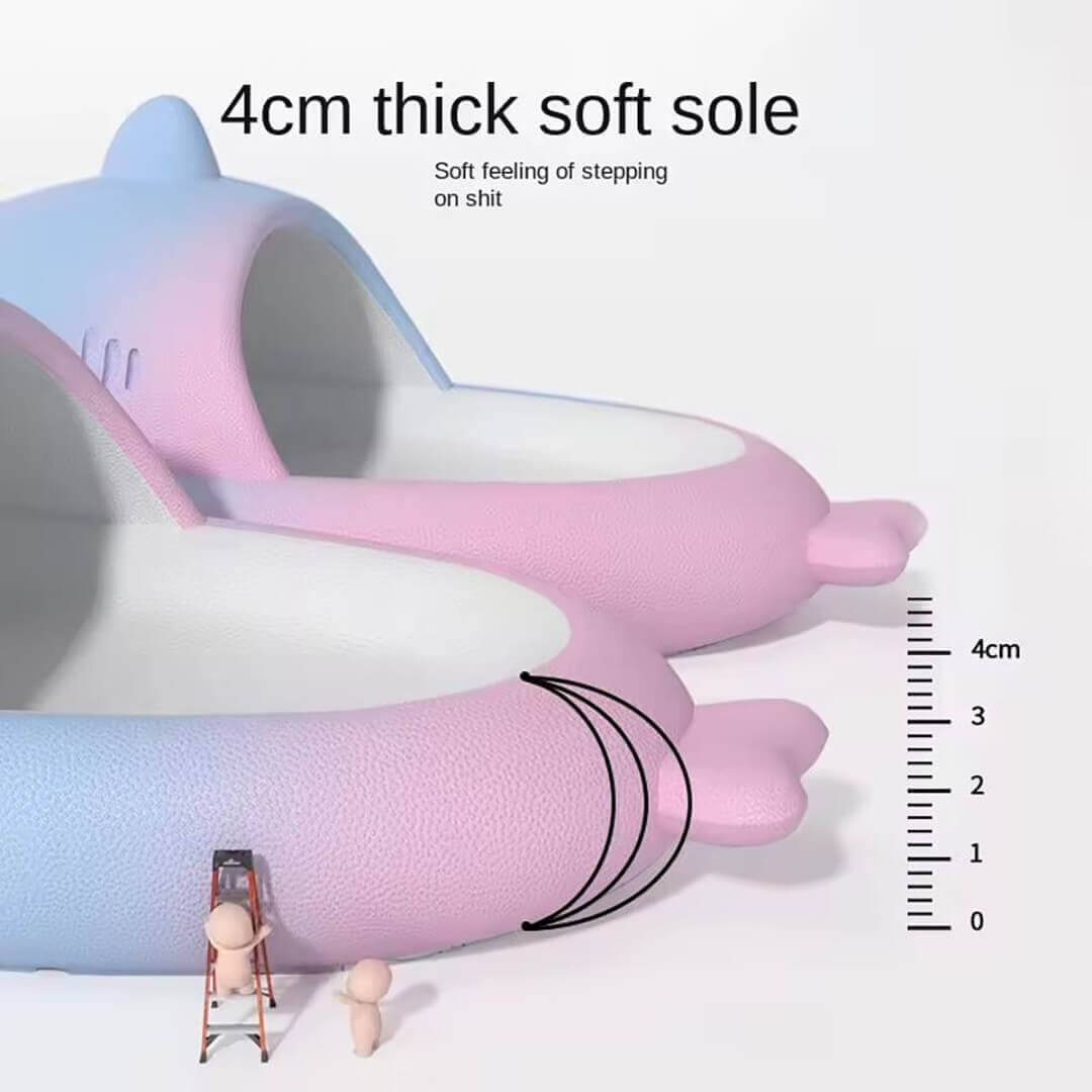 Rainbow shark slippers available in pink and purple gradient color