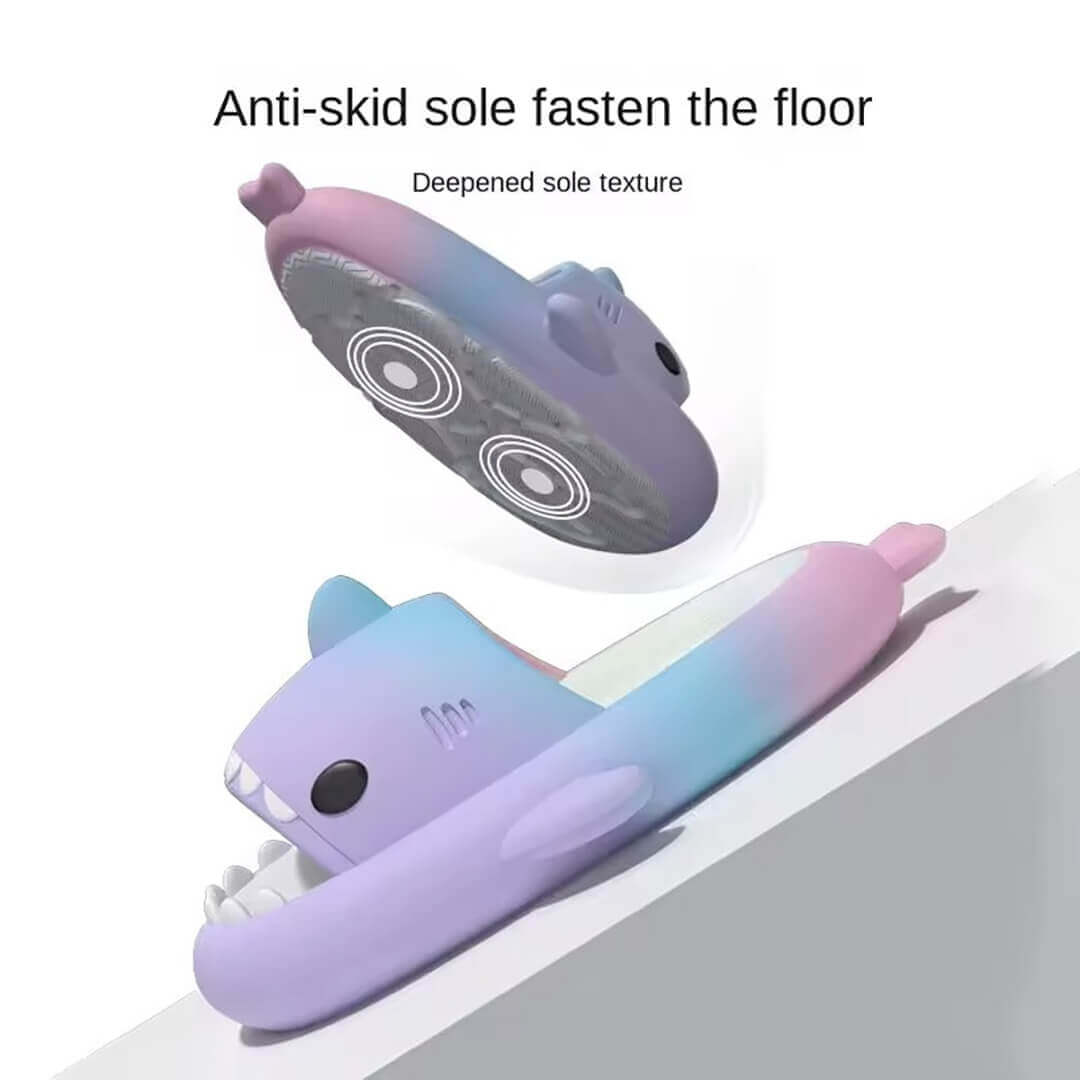 Non-slip shark sandals for active girls
